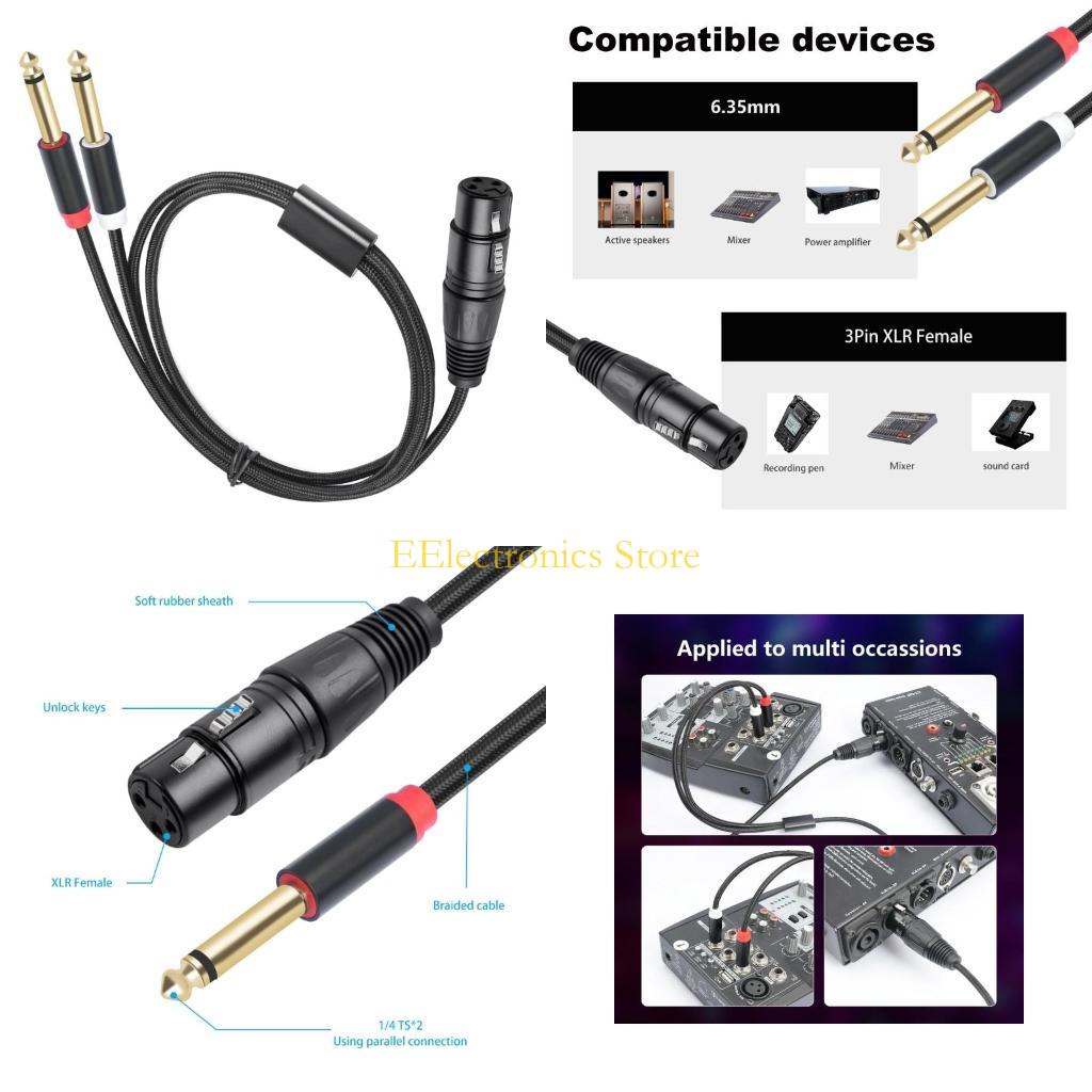Audio And Music Splitter - B03C Nữ 3Pin đến 6.35mm 1/4