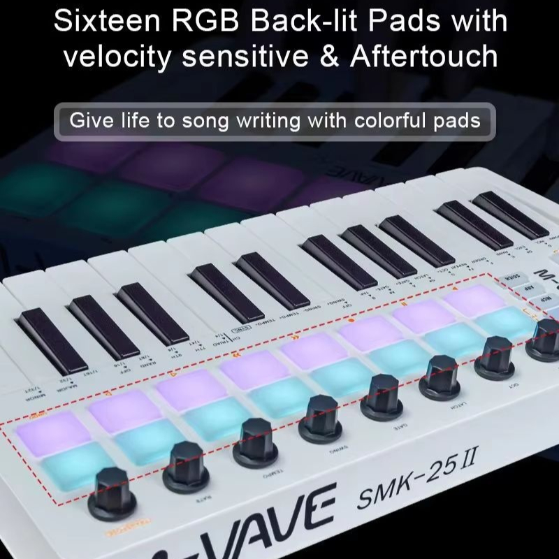 Midi Controller Pad - M-Vave Smk-25 Midi Keyboard Controller 25-Key