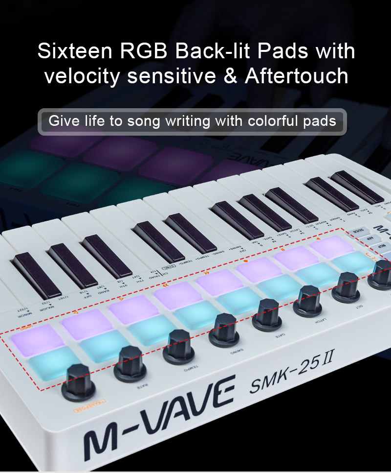 M-VAVE SMK-25 II MIDI Pad Cont - đánh giá và giá Midi Controller Pad