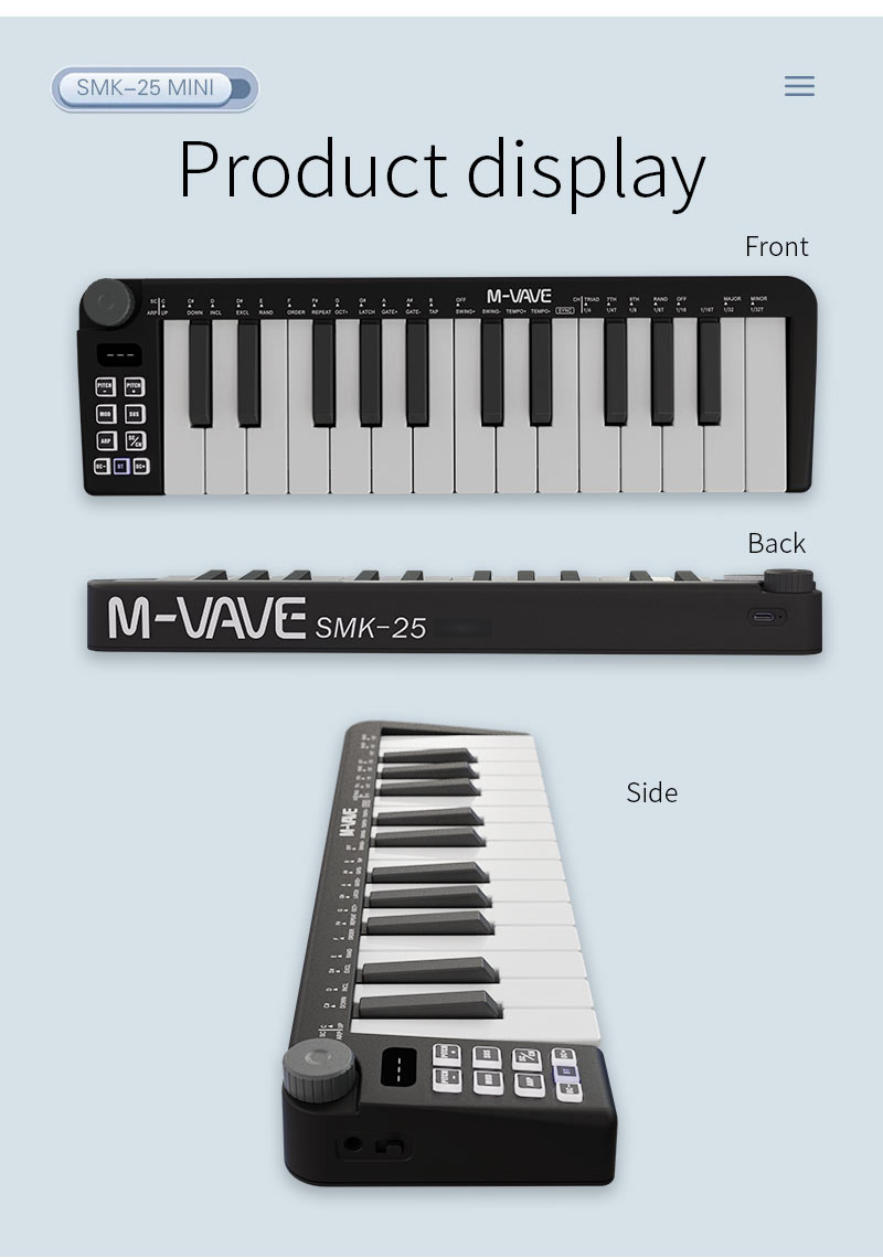 M-VAVE-Mini Teclado MIDI Recar - đánh giá và giá Midi Controller Pad