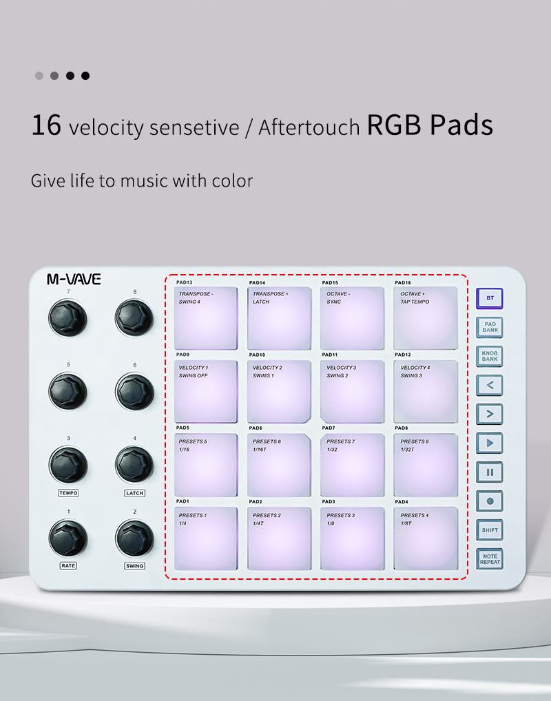 M-Vave SMC-PAD LaunchPad Desig - đánh giá và giá Midi Controller Pad
