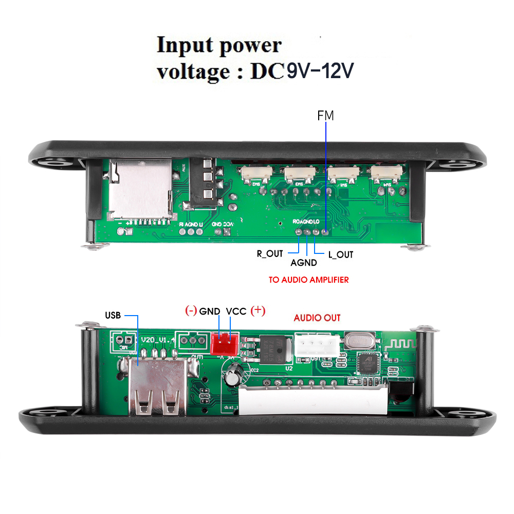 1-5PCS 9V 12V MP3 WMA Decoder  - đánh giá và giá Audio Music Recorder