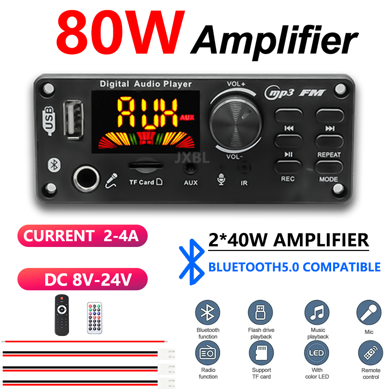80W Bluetooth 5.0 MP3 Decoder  - đánh giá và giá Audio Music Player