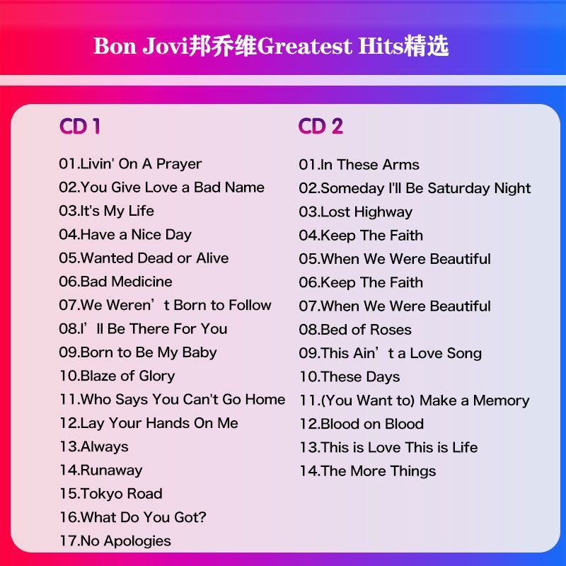 Bon Jovi Greatest Hits Collect - đánh giá và giá Audio Music Lyrics