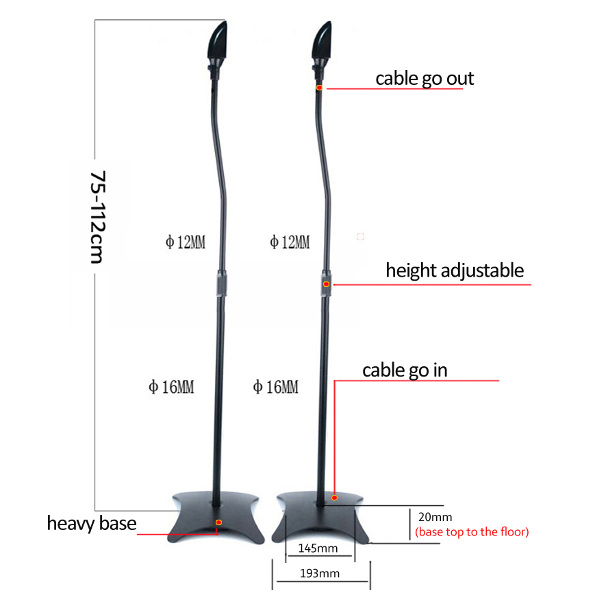 (1 set=1 Pair) SF06-II 75CM 11 - đánh giá và giá Speaker Stand Tripod