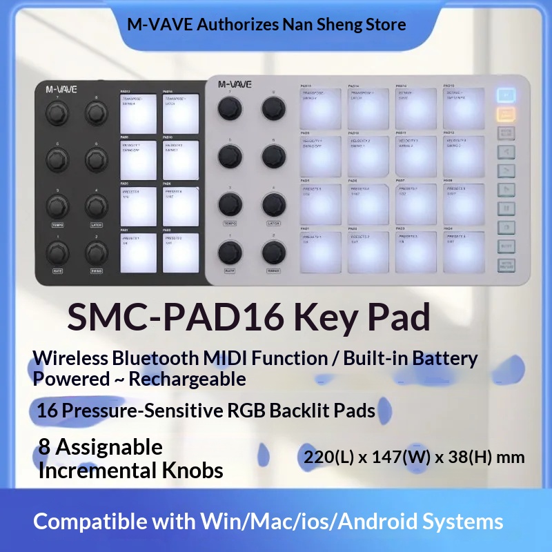 M Vave Smc Pad16 Wireless Midi - đánh giá và giá Midi Controller Pad